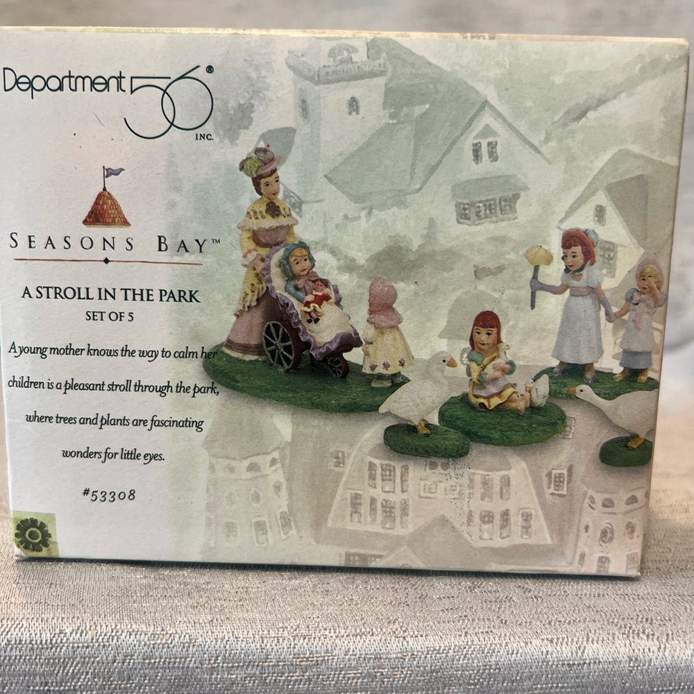 Dept 56 Seasons Bay Accessories A Stroll In The Park #53308 Village Cottage Core